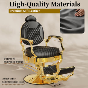 Black and Gold Barber Chair BS-190