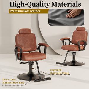 Black Reclining Salon Chair-BS192