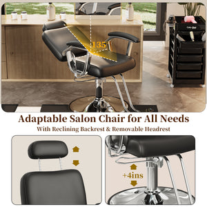 Black Reclining Salon Chair-BS192