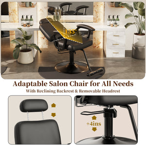 Black Reclining Salon Chair-BS192