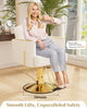 Gold White Reclining Salon Chair BS-152