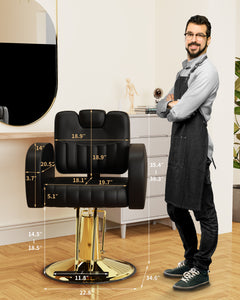 Gold Reclining Salon Chair BS-135