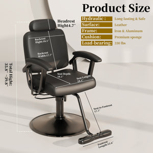 Black Reclining Salon Chair-BS192