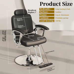 Black Reclining Salon Chair-BS192