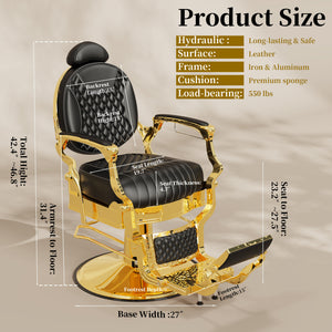 Black and Gold Barber Chair BS-190