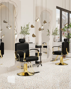 Baasha Reclining Gold Salon Chair BS-141