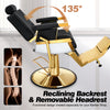 Gold Reclining Barber Chair BS-136