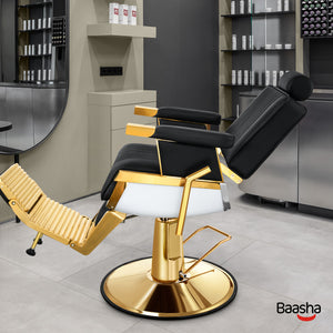 Baasha Gold Reclining Barber Chair BS-136