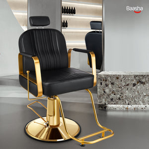 Baasha Gold Reclining Salon Chair BS-90