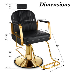Baasha Gold Reclining Salon Chair BS-90