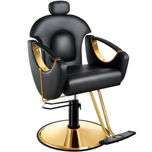 Baasha Gold Reclining Salon Chair BS-92